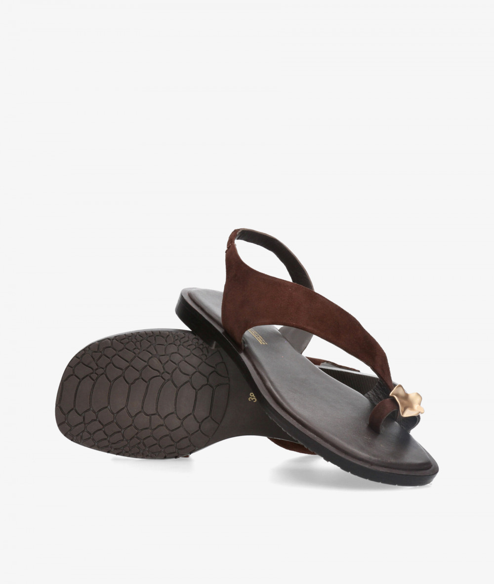 Sandalias Kissia  RSP-11748  JOPA-8 en ante marrón