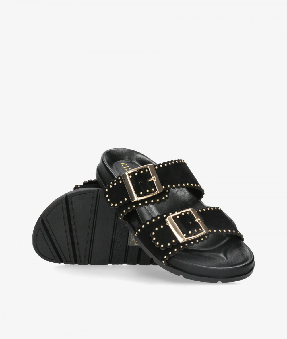 Sandalias Kissia  RSP-11671  JOPA-11 en ante negro