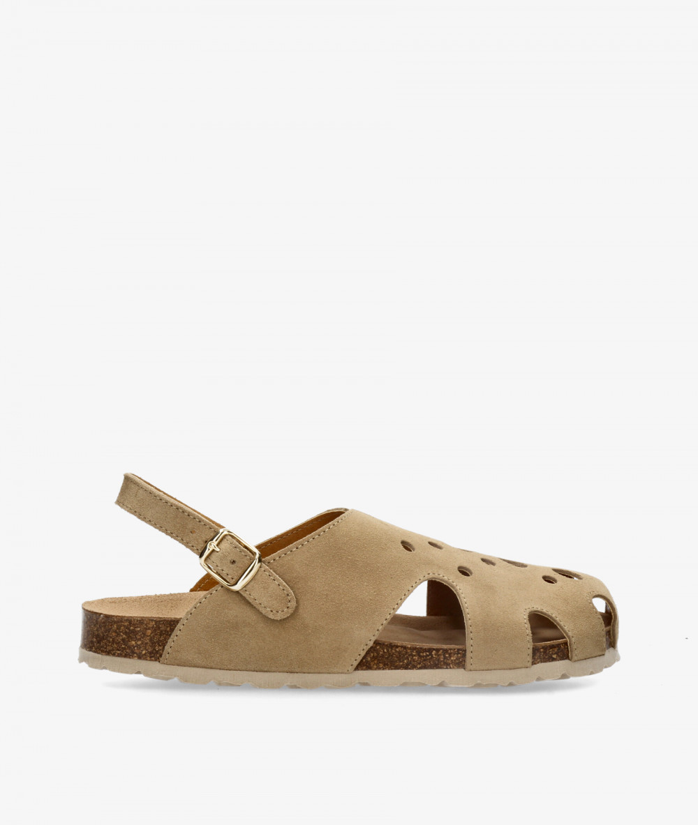 Zuecos Kénnebec 510041 en serraje taupe