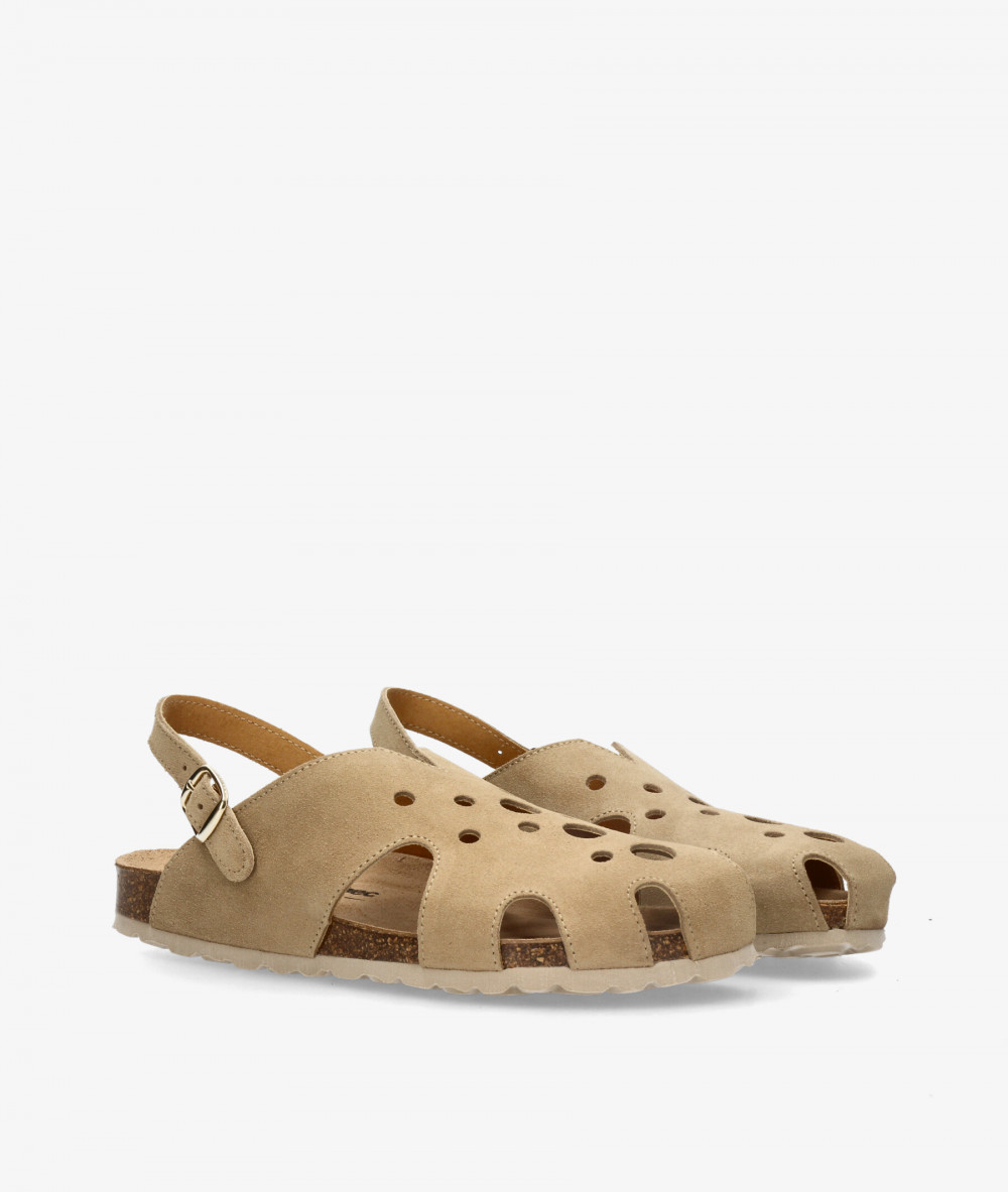 Zuecos Kénnebec 510041 en serraje taupe