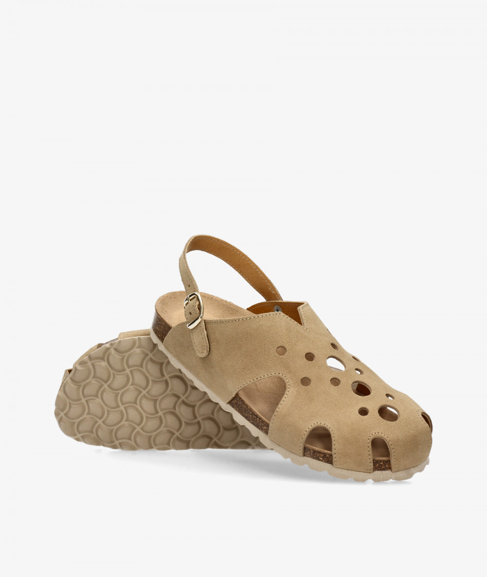 Zuecos Kénnebec 510041 en serraje taupe
