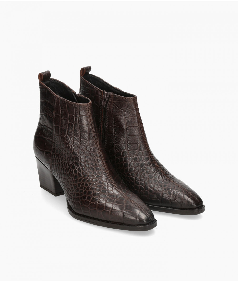 bloom&you Ankle boots  7508 CARUCEDO in brown croc print