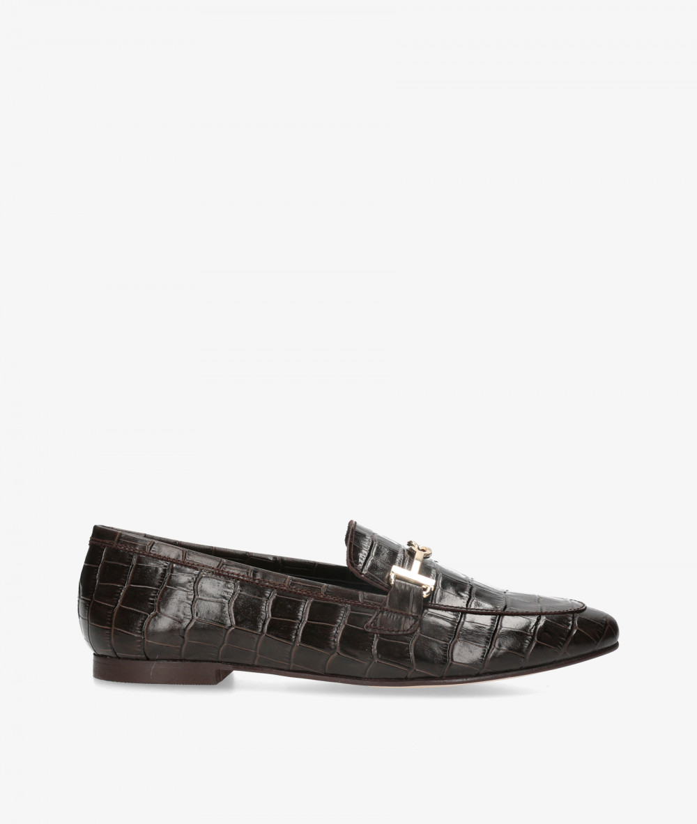 bloom&you Loafers MILA in brown croc print