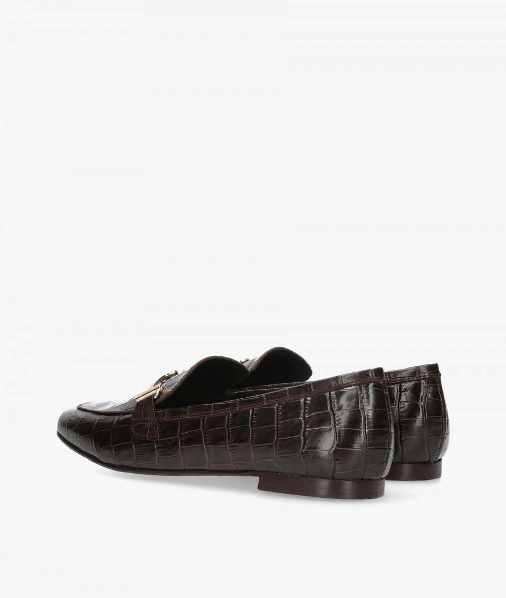bloom&you Loafers MILA in brown croc print