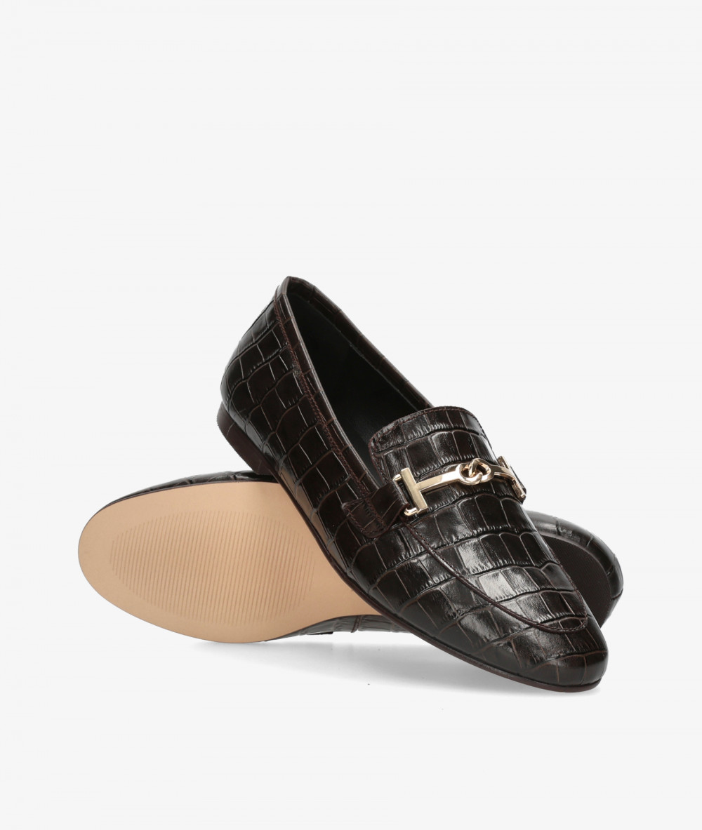bloom&you Loafers MILA in brown croc print