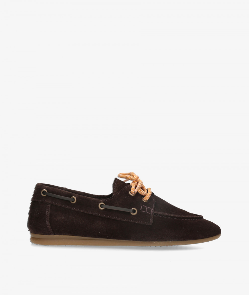 bloom&you Nautical shoes OLIVIA in brown split suede