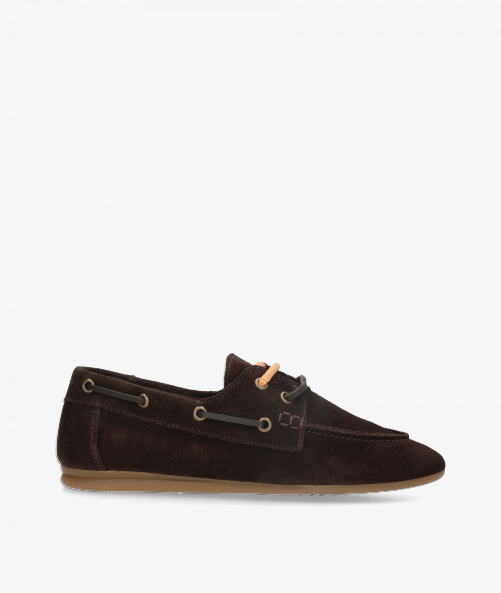 bloom&you Nautical shoes OLIVIA in brown split suede
