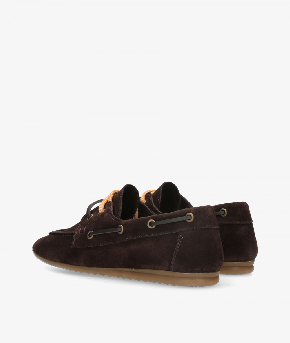bloom&you Nautical shoes OLIVIA in brown split suede