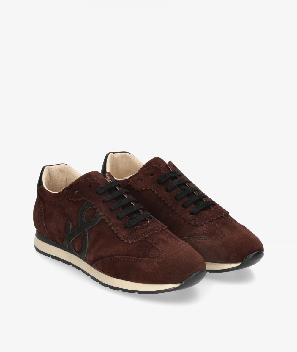 bloom&you Sneakers  VERA in brown split suede