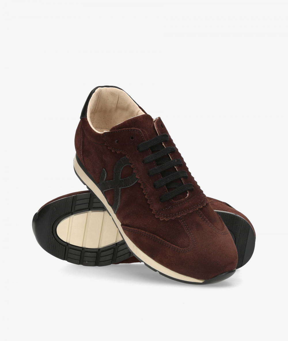 bloom&you Sneakers  VERA in brown split suede