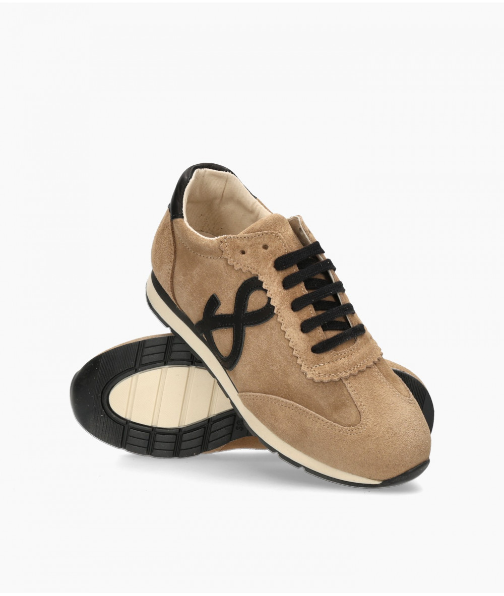 bloom&you Sneakers  VERA in taupe split suede