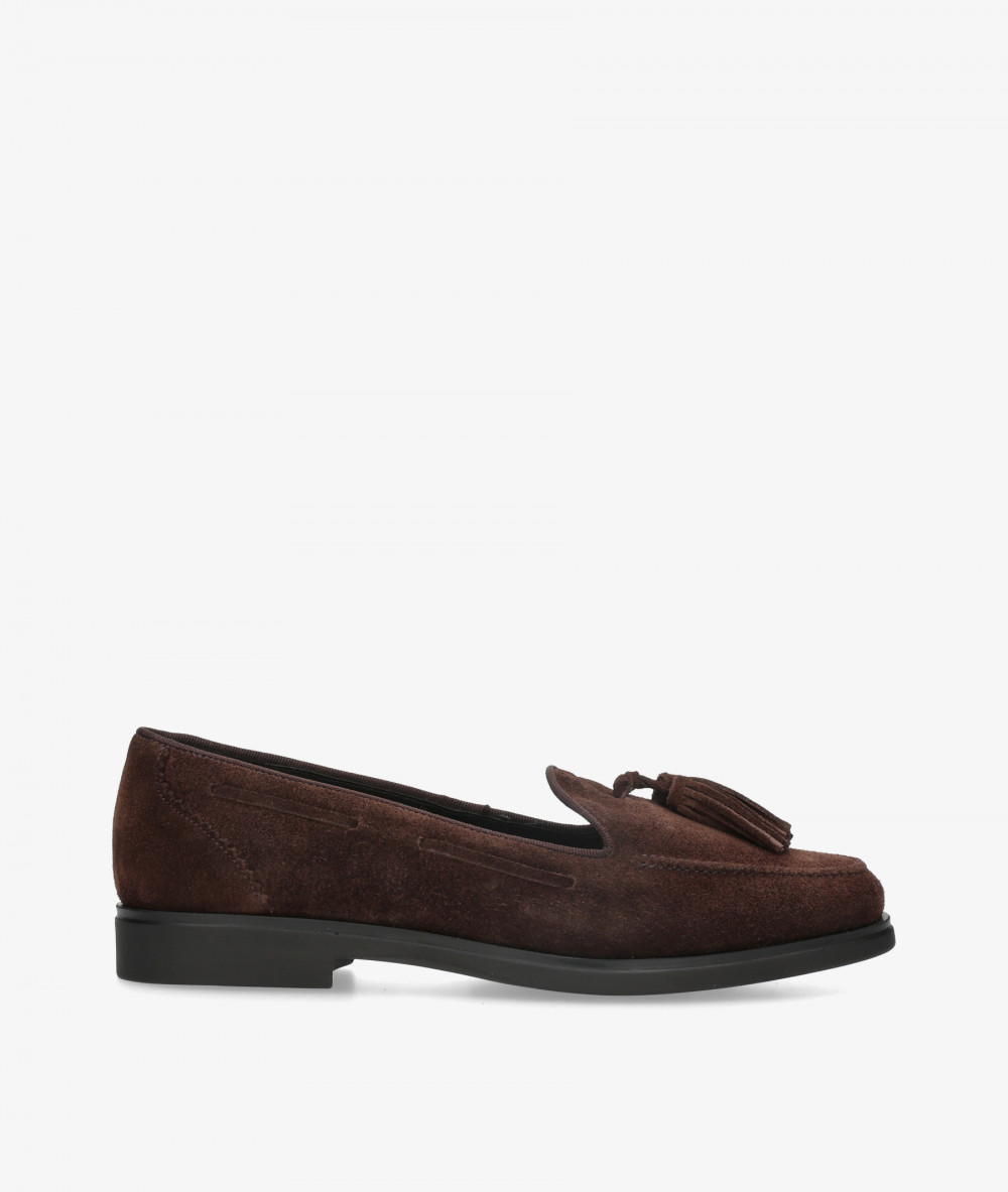 BLOOM Loafers COLETTE in brown split suede