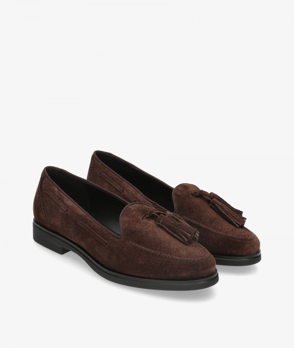 BLOOM Loafers COLETTE in brown split suede
