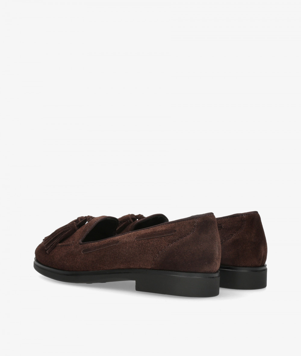 BLOOM Loafers COLETTE in brown split suede