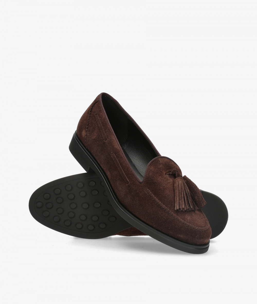BLOOM Loafers COLETTE in brown split suede