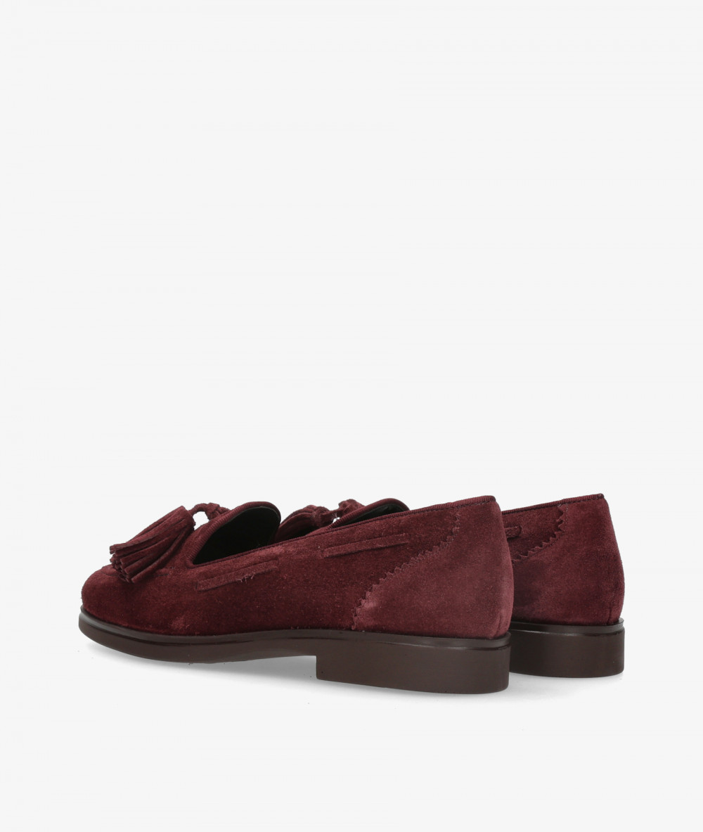 BLOOM Loafers COLETTE in burgundy split suede
