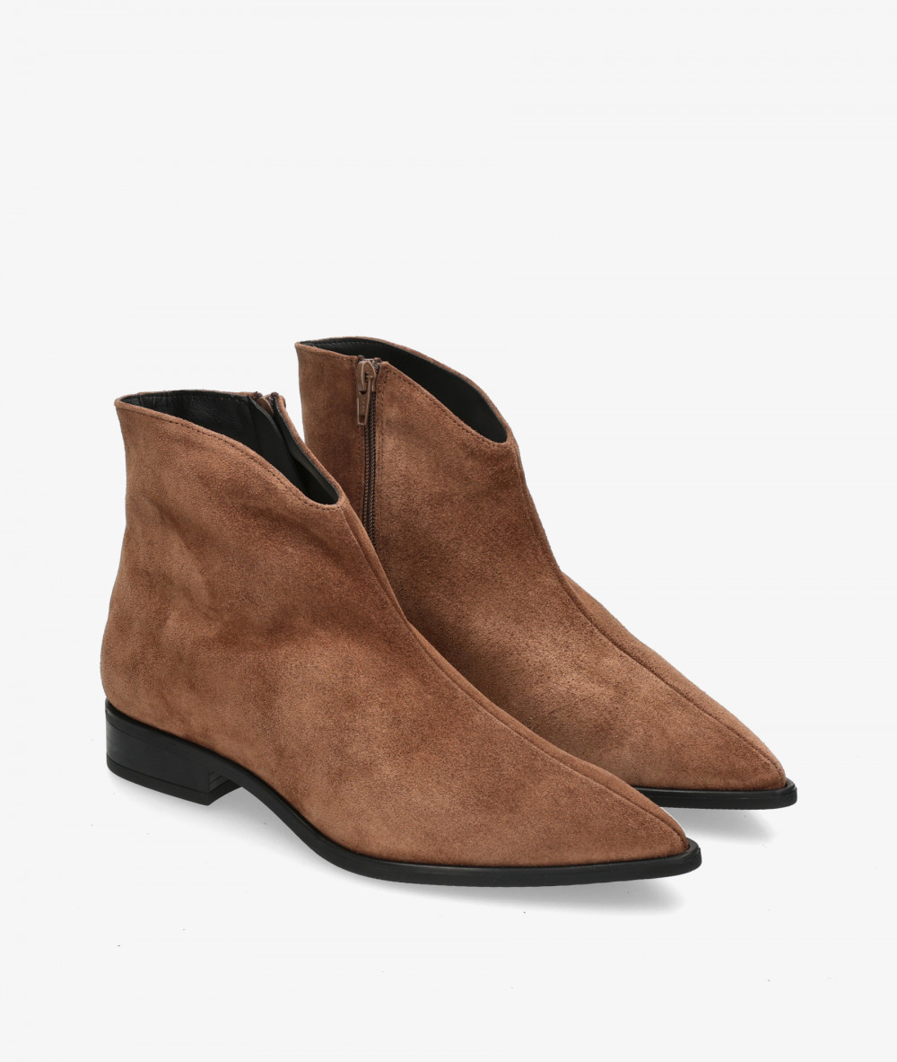 BLOOM Ankle boots  15020 in taupe split suede