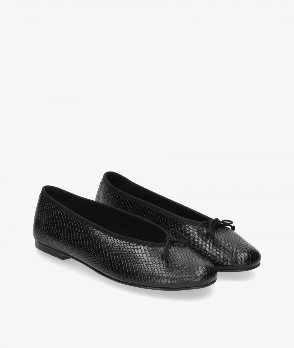 BLOOM Ballerinas PAULINE in black snake print