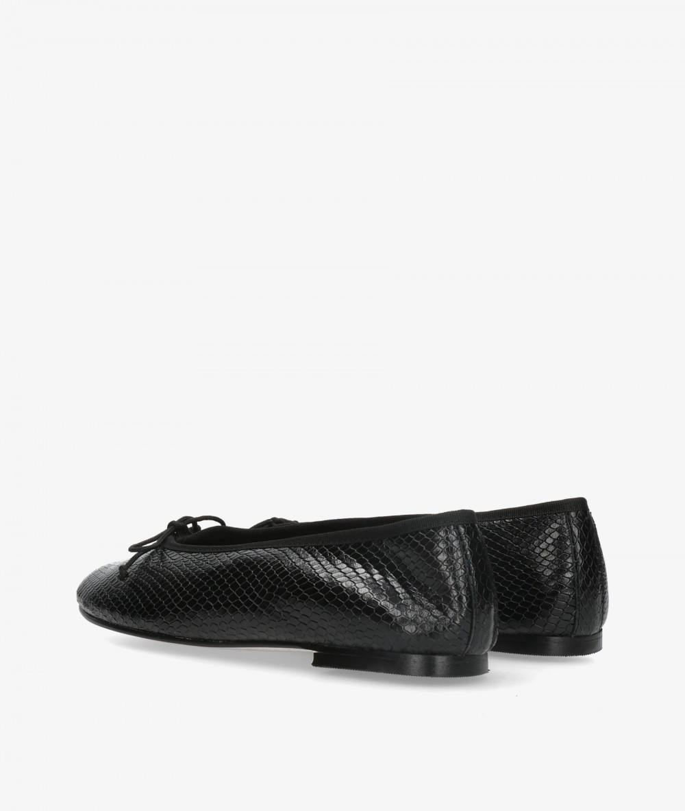 BLOOM Ballerinas PAULINE in black snake print