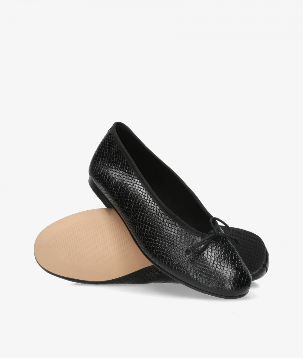 BLOOM Ballerinas PAULINE in black snake print
