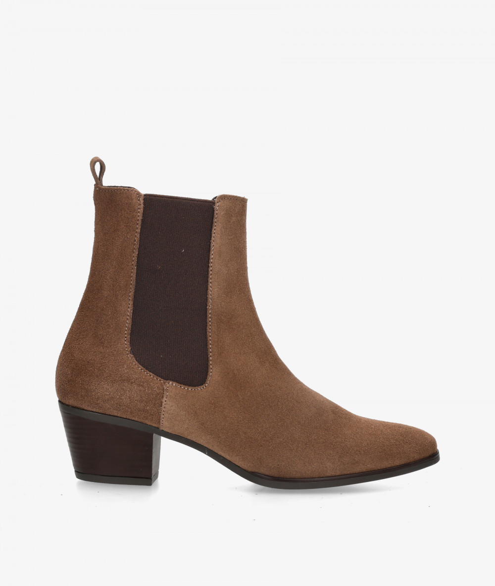 BLOOM Ankle boots  49001 in taupe split suede