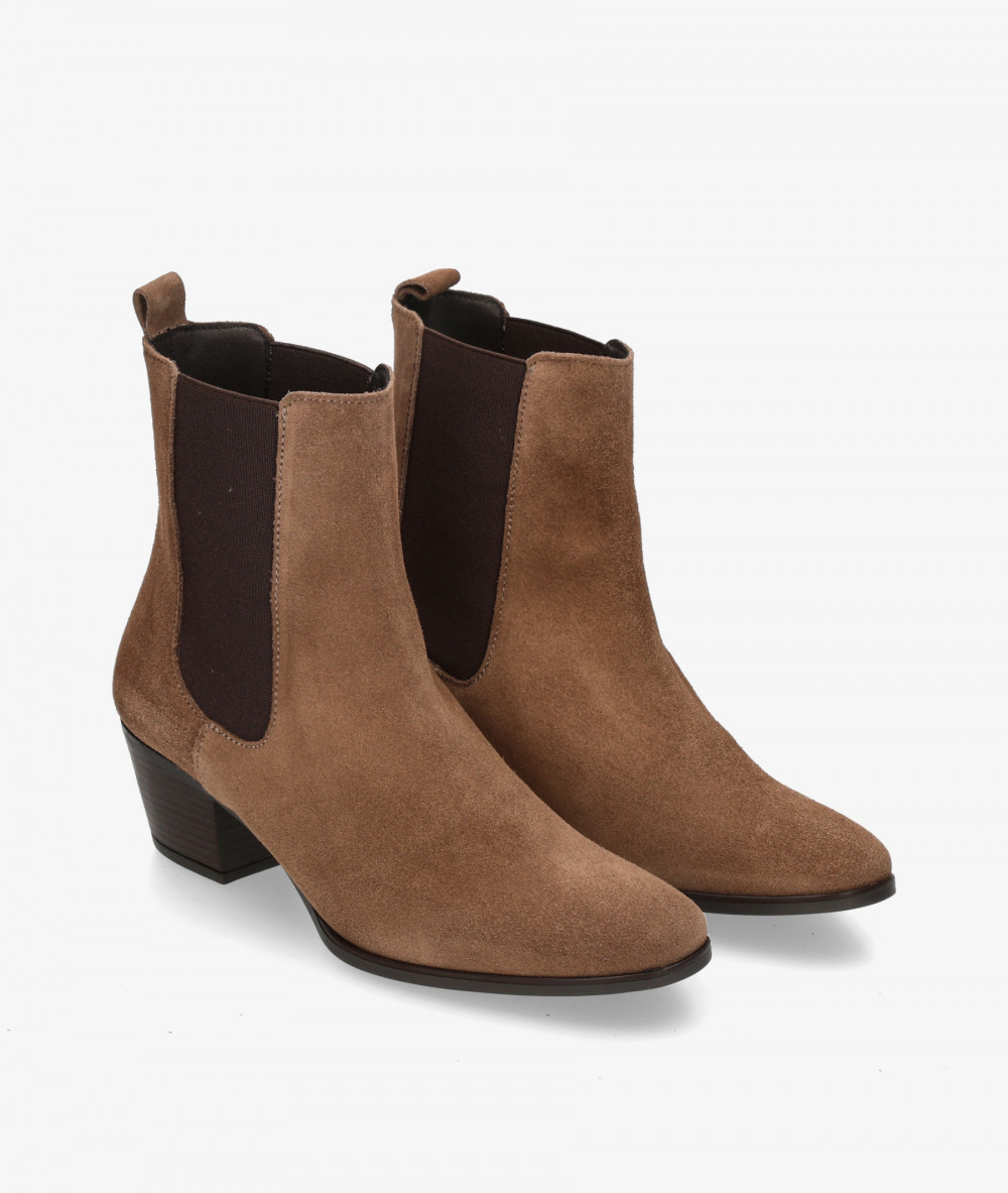 BLOOM Ankle boots  49001 in taupe split suede
