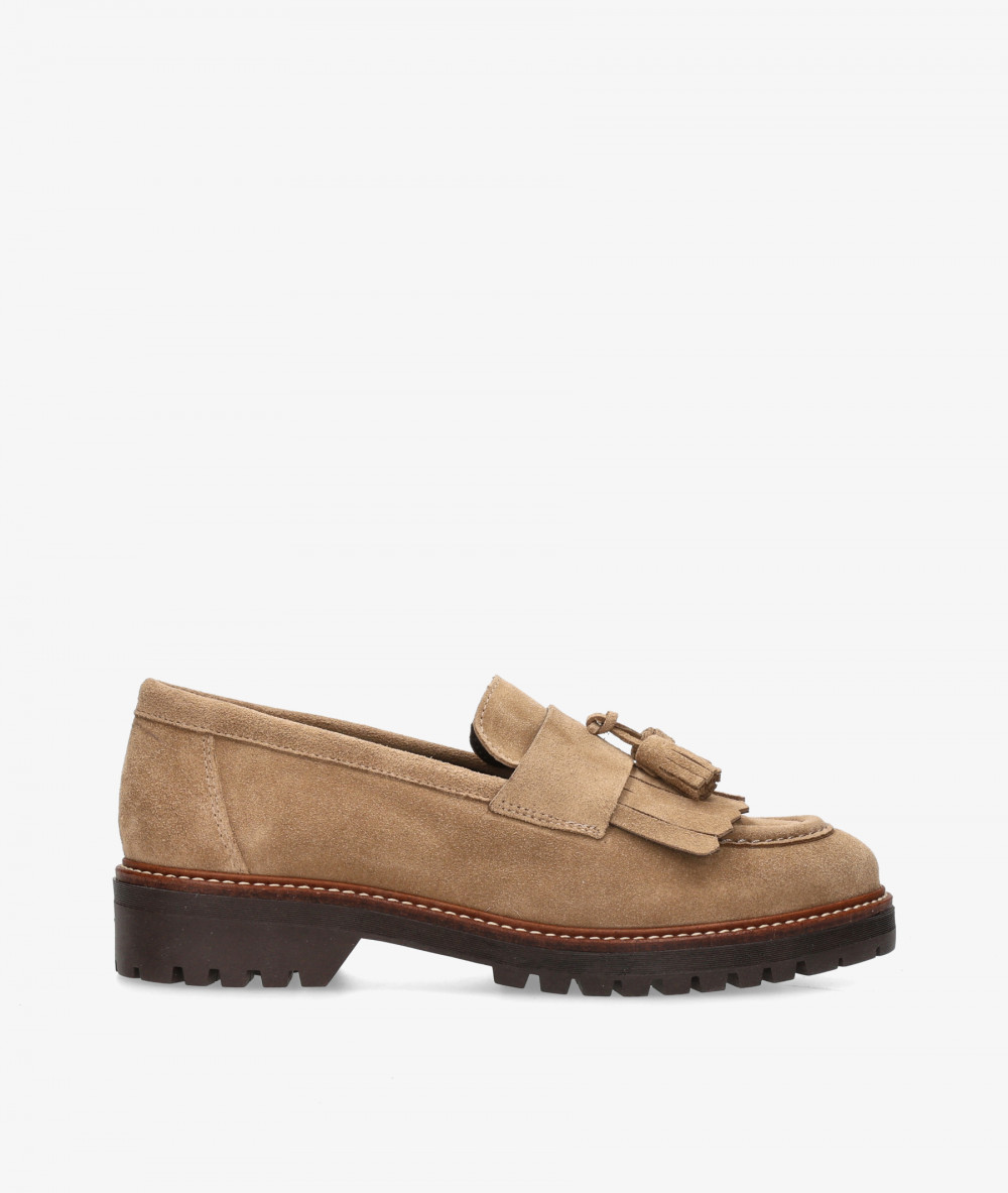 Mocasines BLOOM ALICE  en serraje taupe