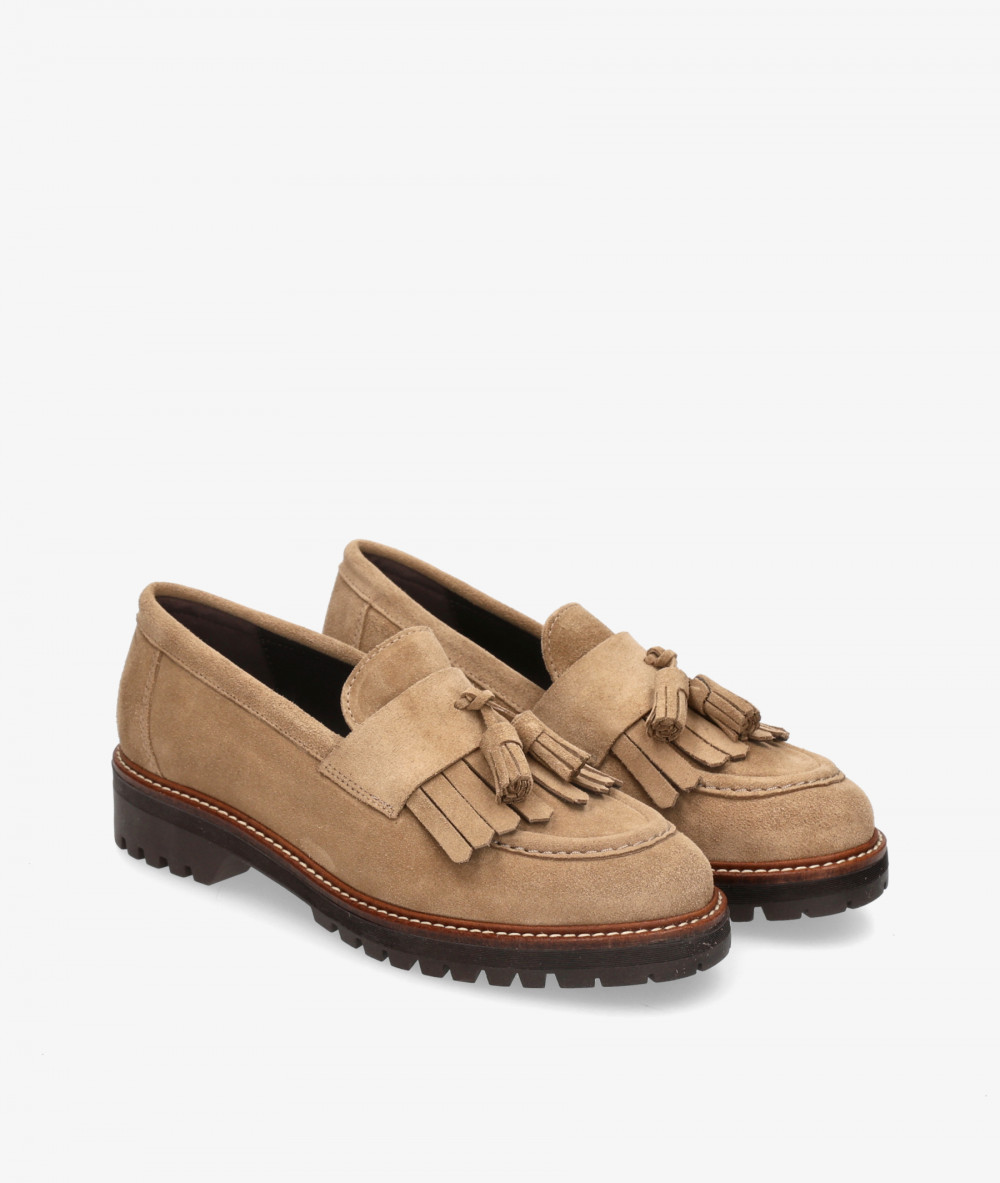 Mocasines BLOOM ALICE  en serraje taupe