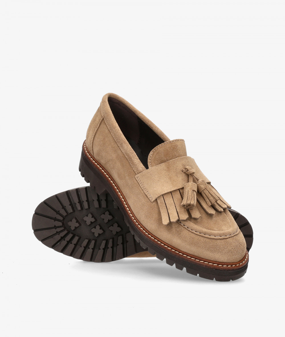 Mocasines BLOOM ALICE  en serraje taupe