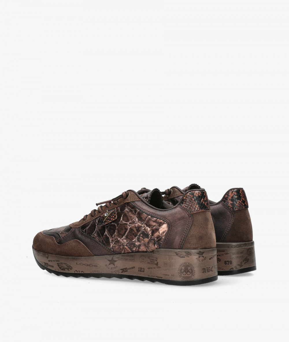 Cetti Sneakers  C-848 SRA XL in brown croc print