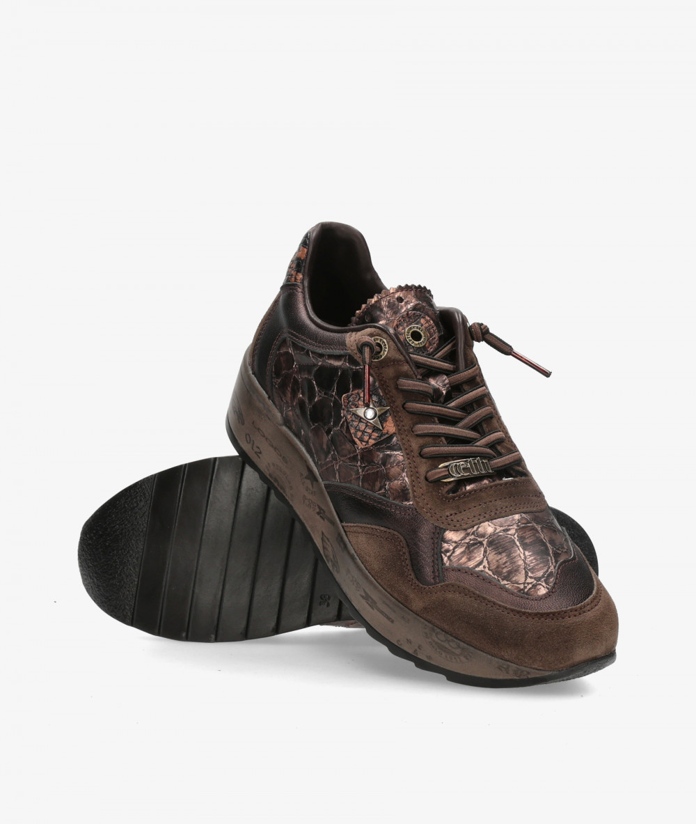 Cetti Sneakers  C-848 SRA XL in brown croc print