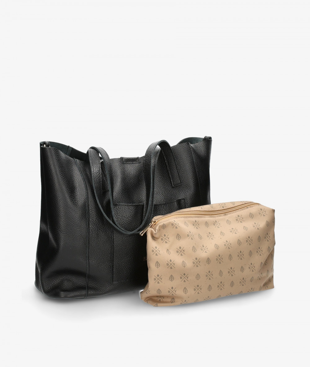Bolso de piel BLOOM DALLAS en negro