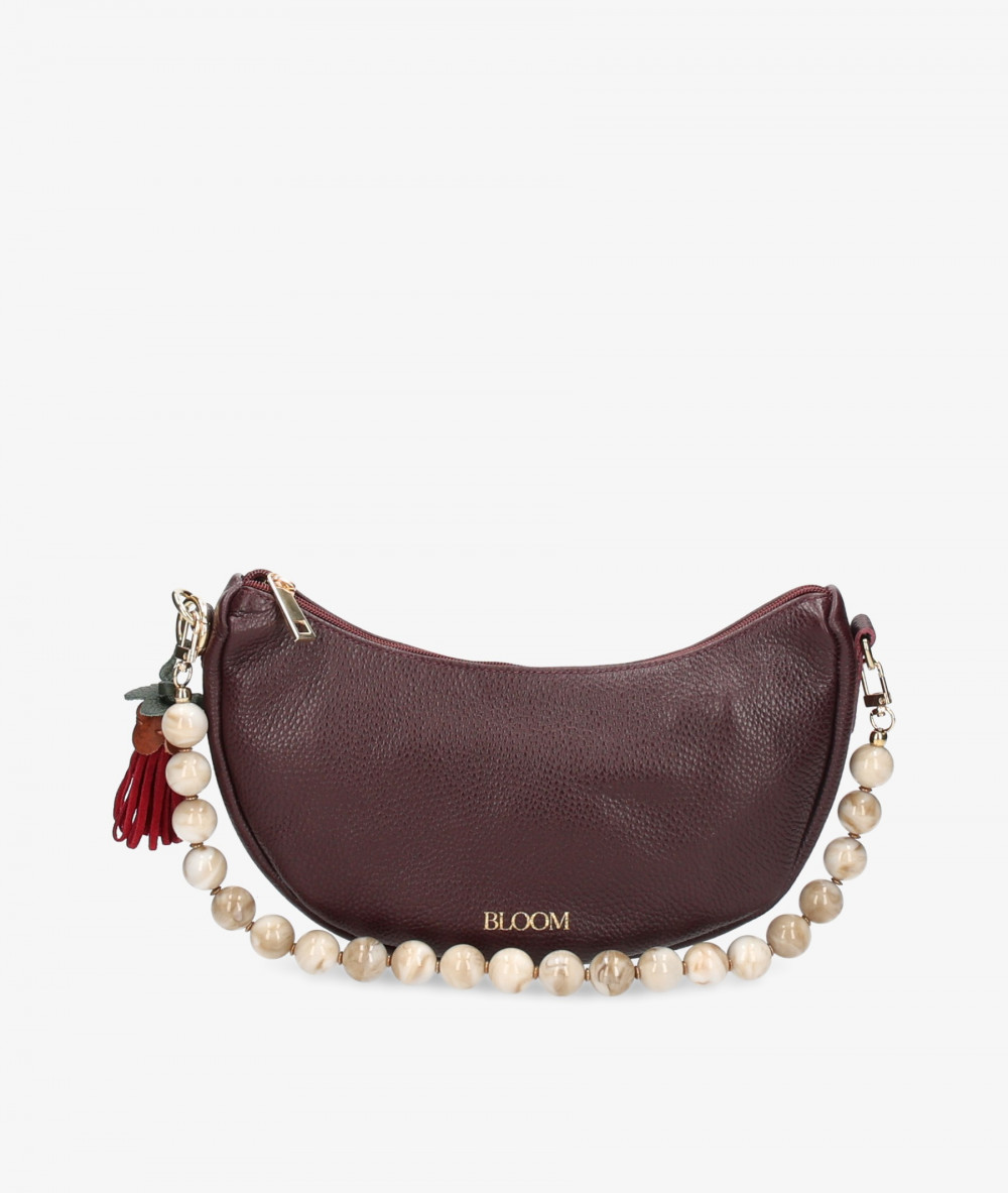 Bolso de piel BLOOM BAGUETTE en burdeos