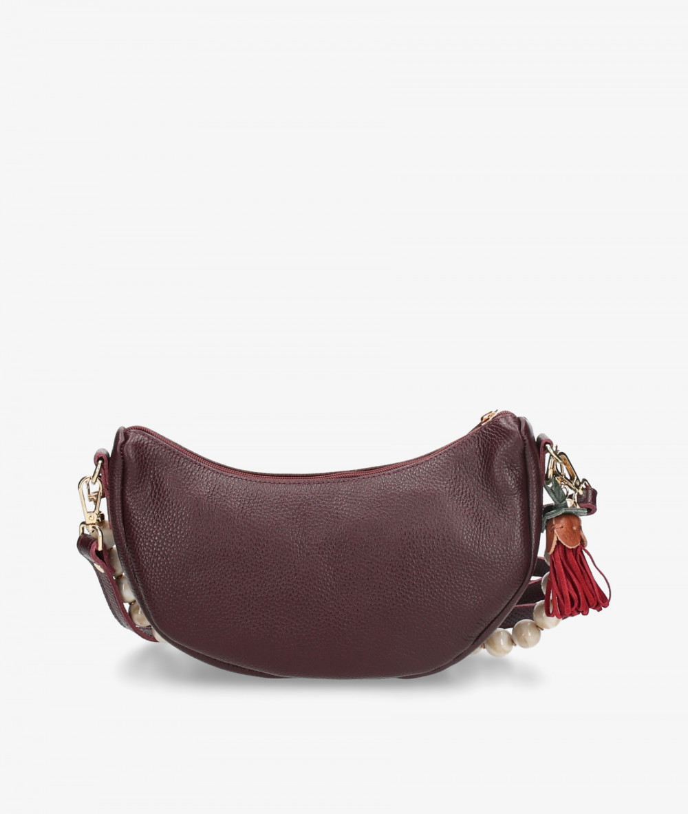 Bolso de piel BLOOM BAGUETTE en burdeos