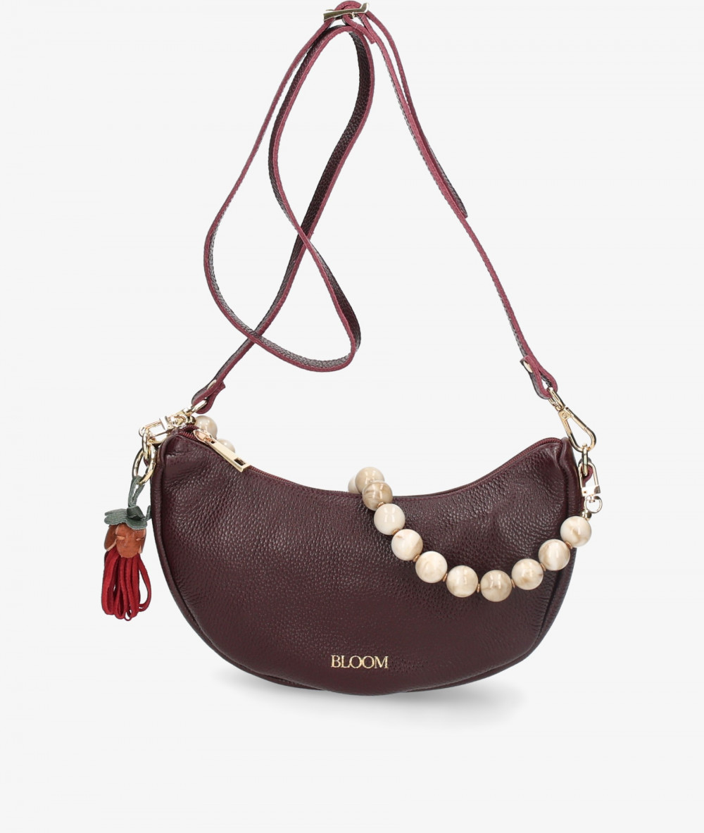 Bolso de piel BLOOM BAGUETTE en burdeos