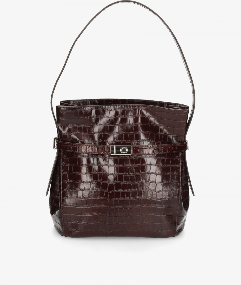 Bolso de piel BLOOM LIVIA COCO en coco marrón