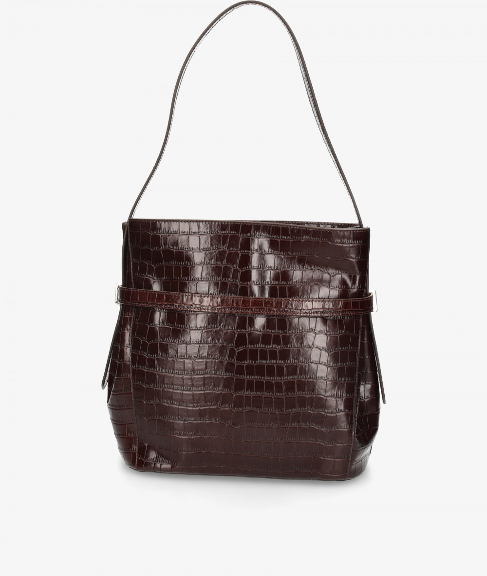 Bolso de piel BLOOM LIVIA COCO en coco marrón