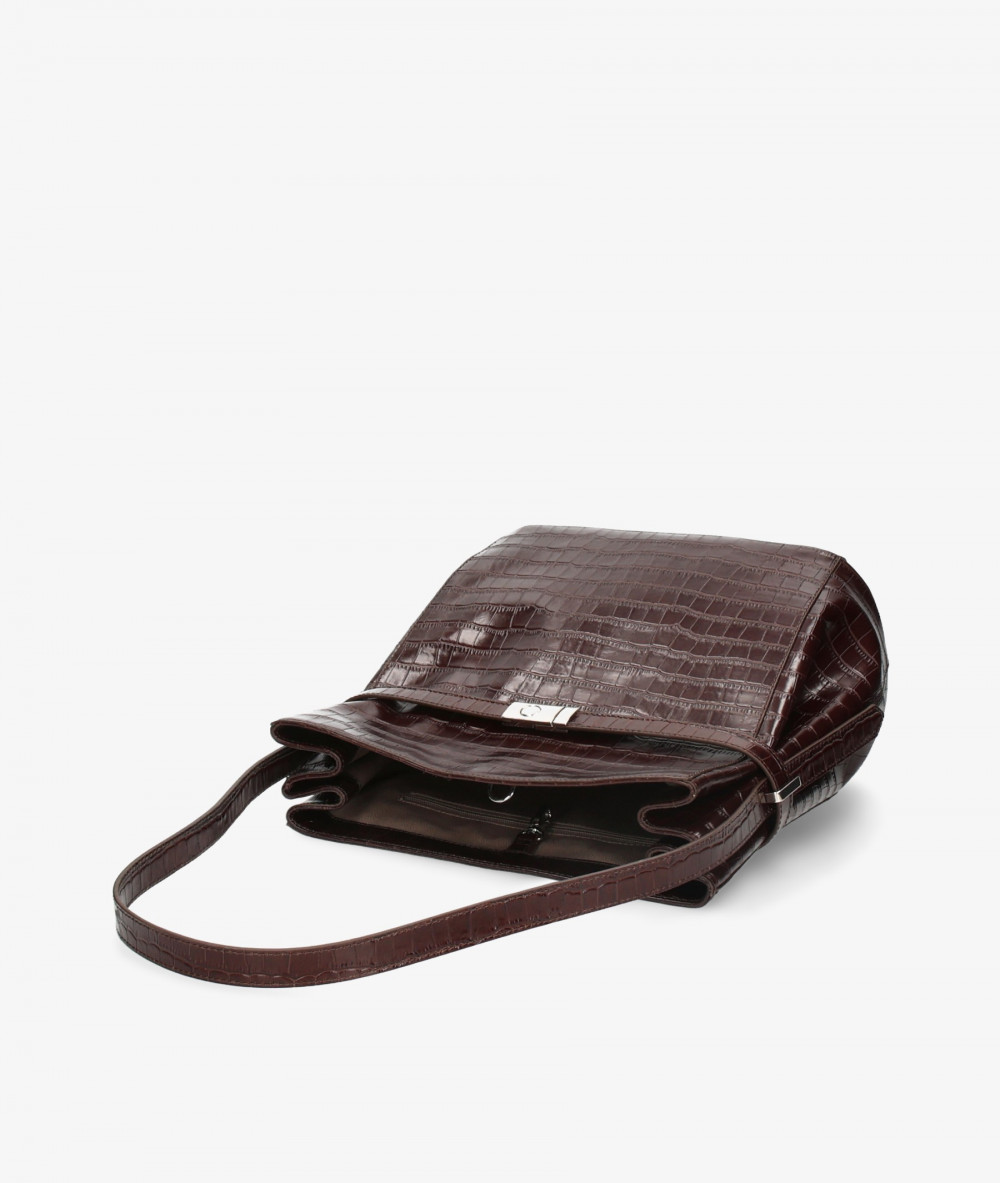 Bolso de piel BLOOM LIVIA COCO en coco marrón