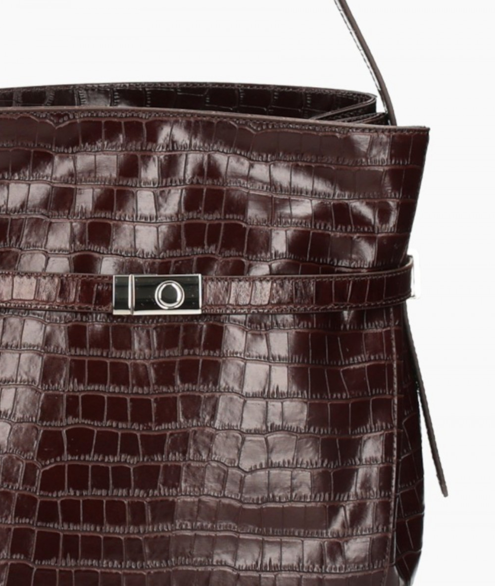 Bolso de piel BLOOM LIVIA COCO en coco marrón