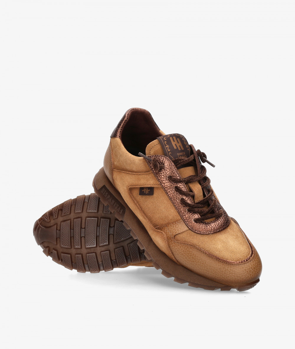 Hispanitas Sneakers  HI265095 in camel split suede