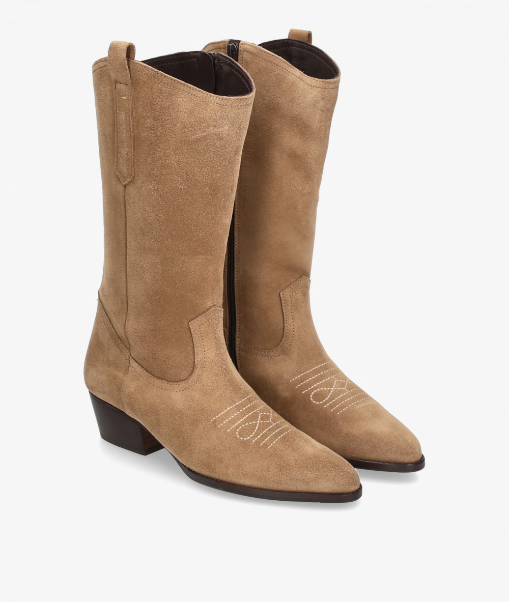 Botas BLOOM  SADIE en serraje taupe