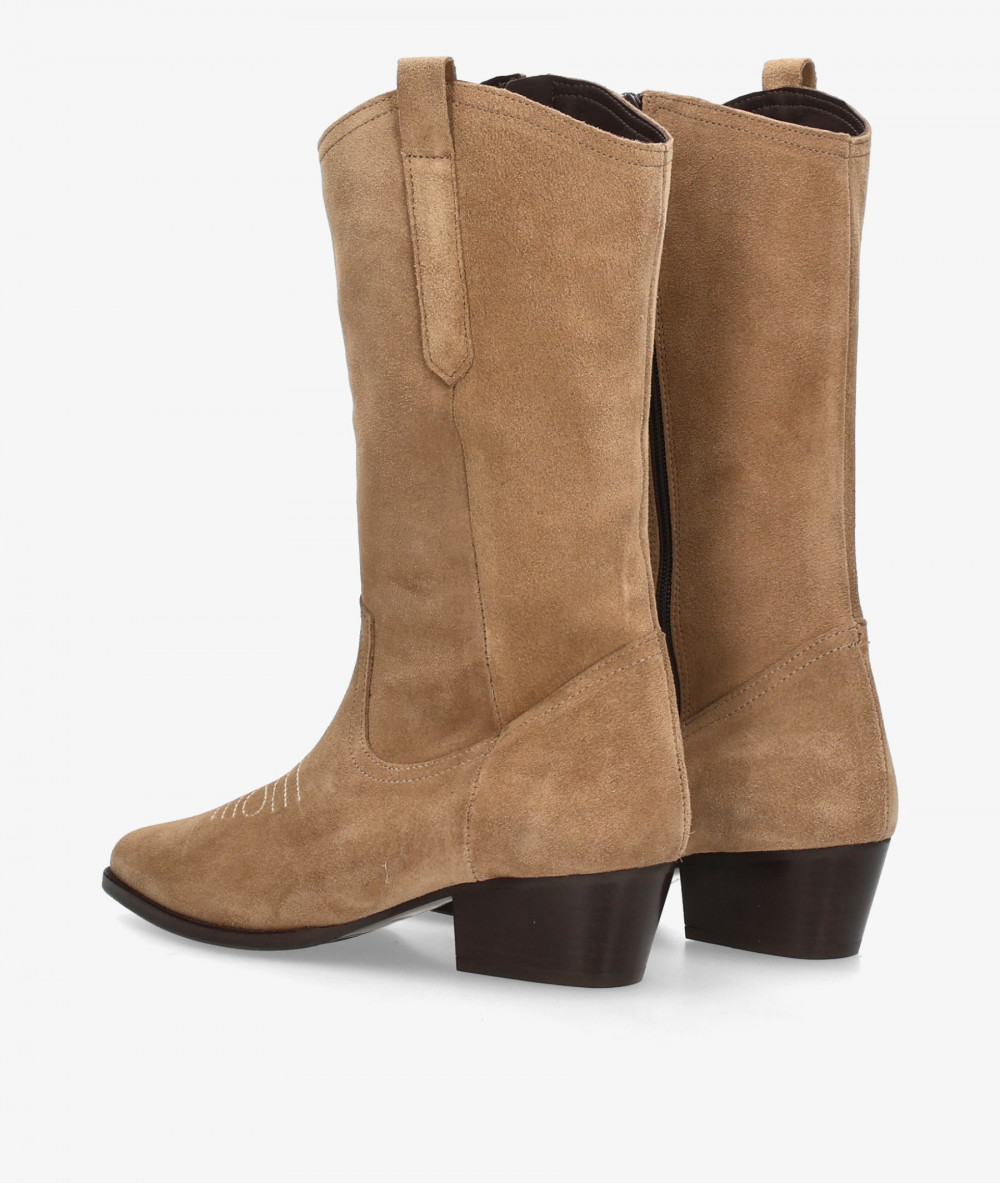 Botas BLOOM  SADIE en serraje taupe