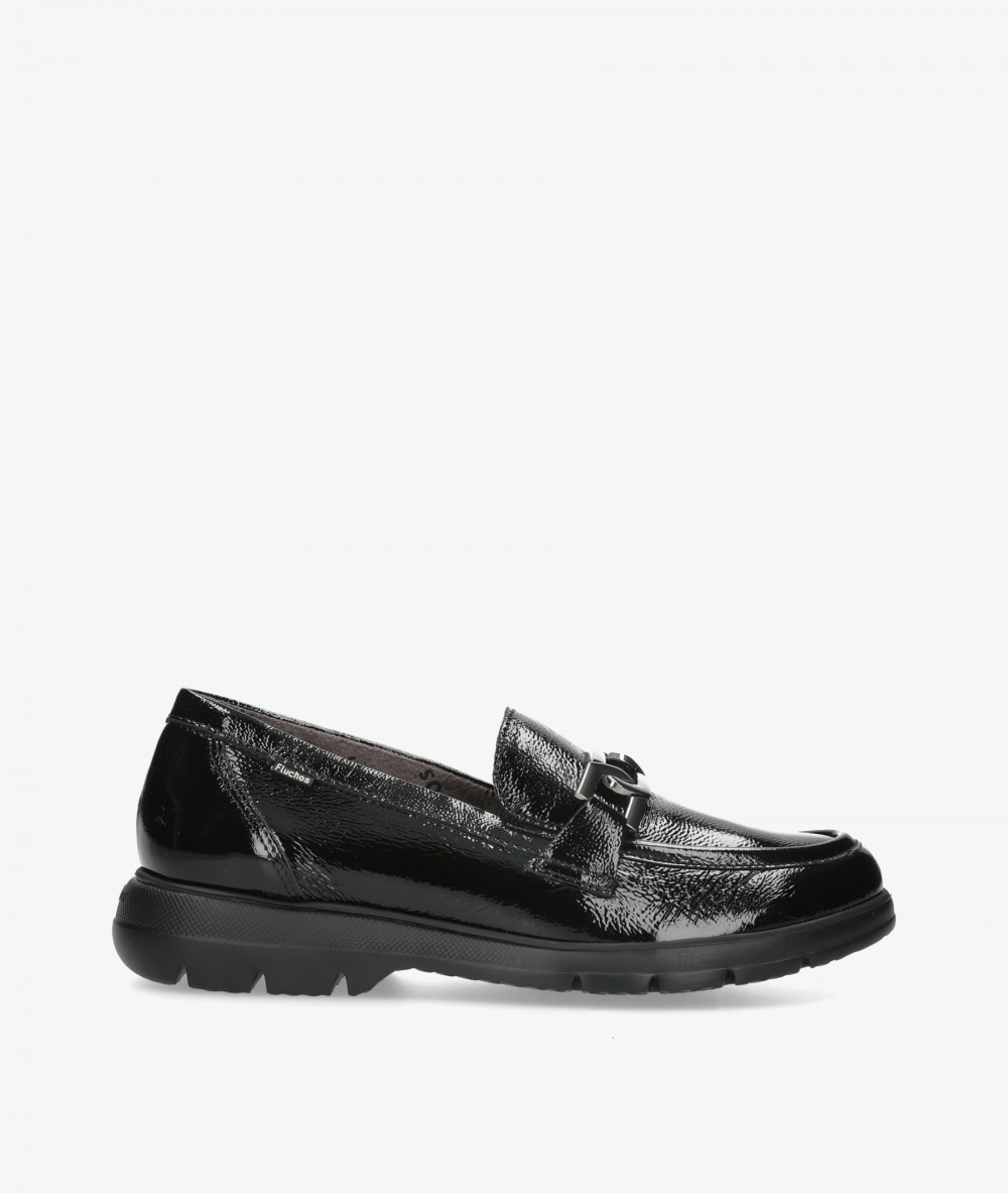 Fluchos Loafers F1794 in black patent leather