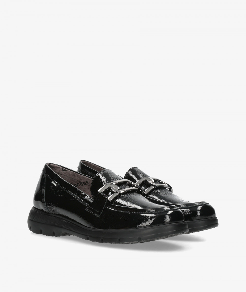 Fluchos Loafers F1794 in black patent leather