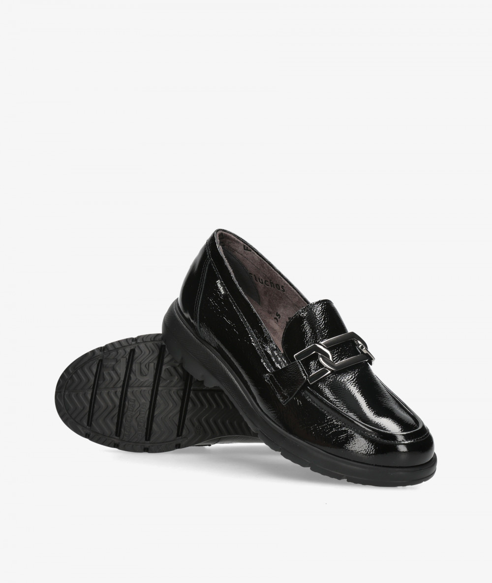 Fluchos Loafers F1794 in black patent leather