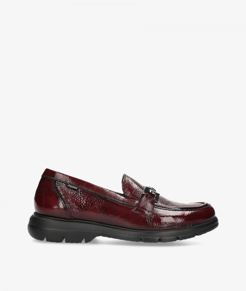 Fluchos Loafers F1794 in burgundy patent leather