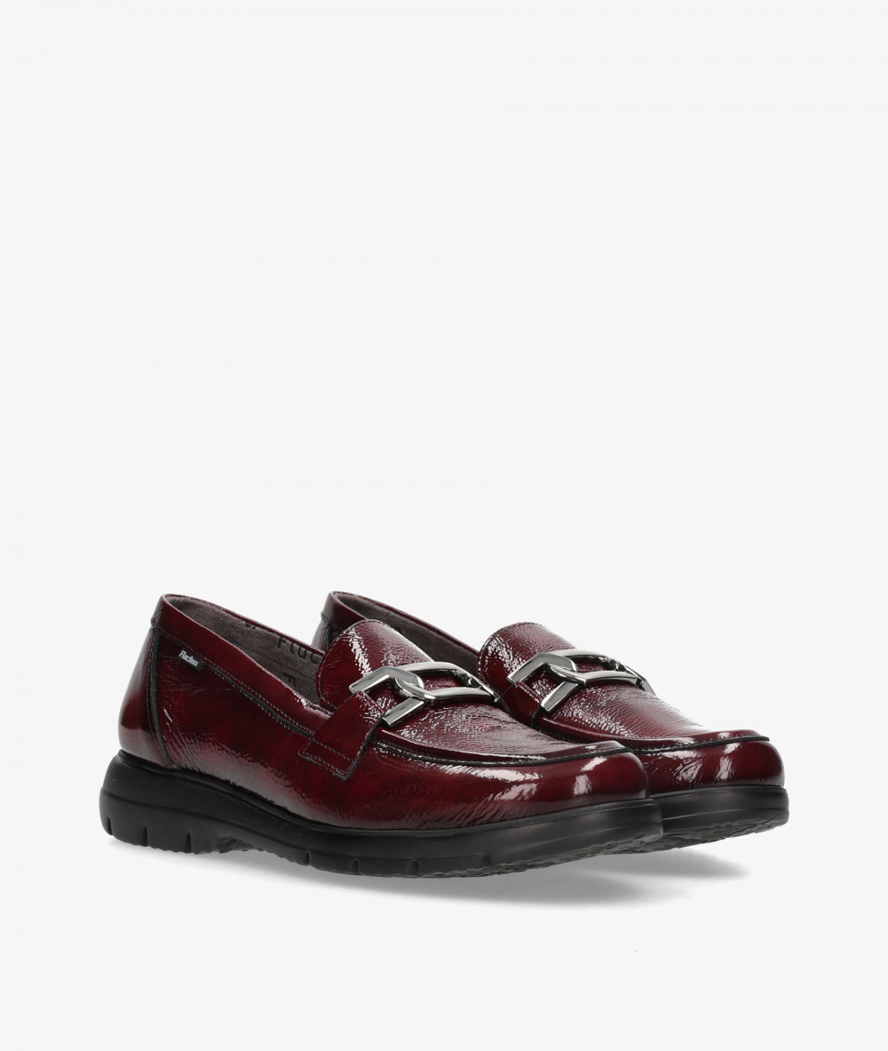 Fluchos Loafers F1794 in burgundy patent leather