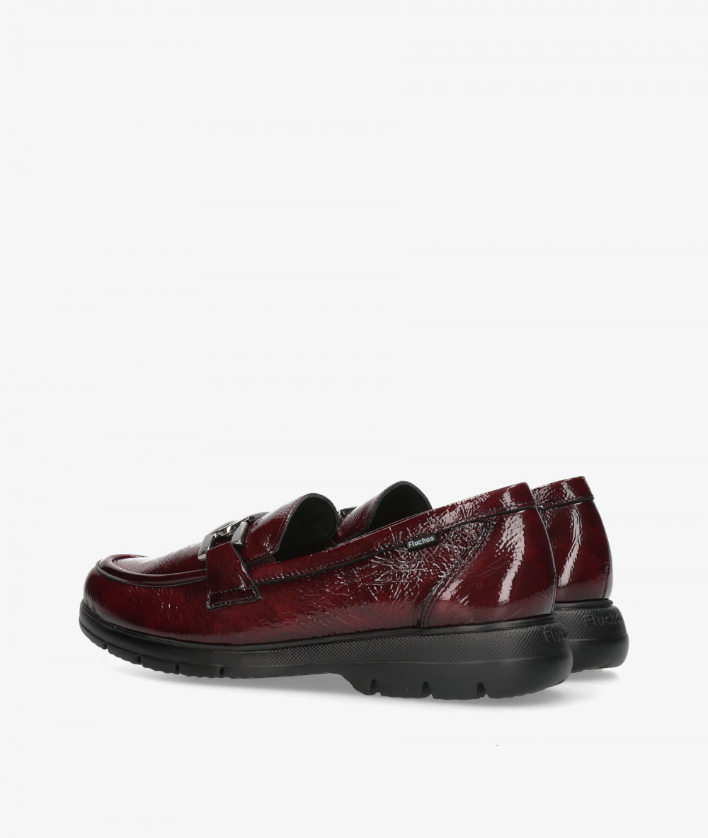 Fluchos Loafers F1794 in burgundy patent leather