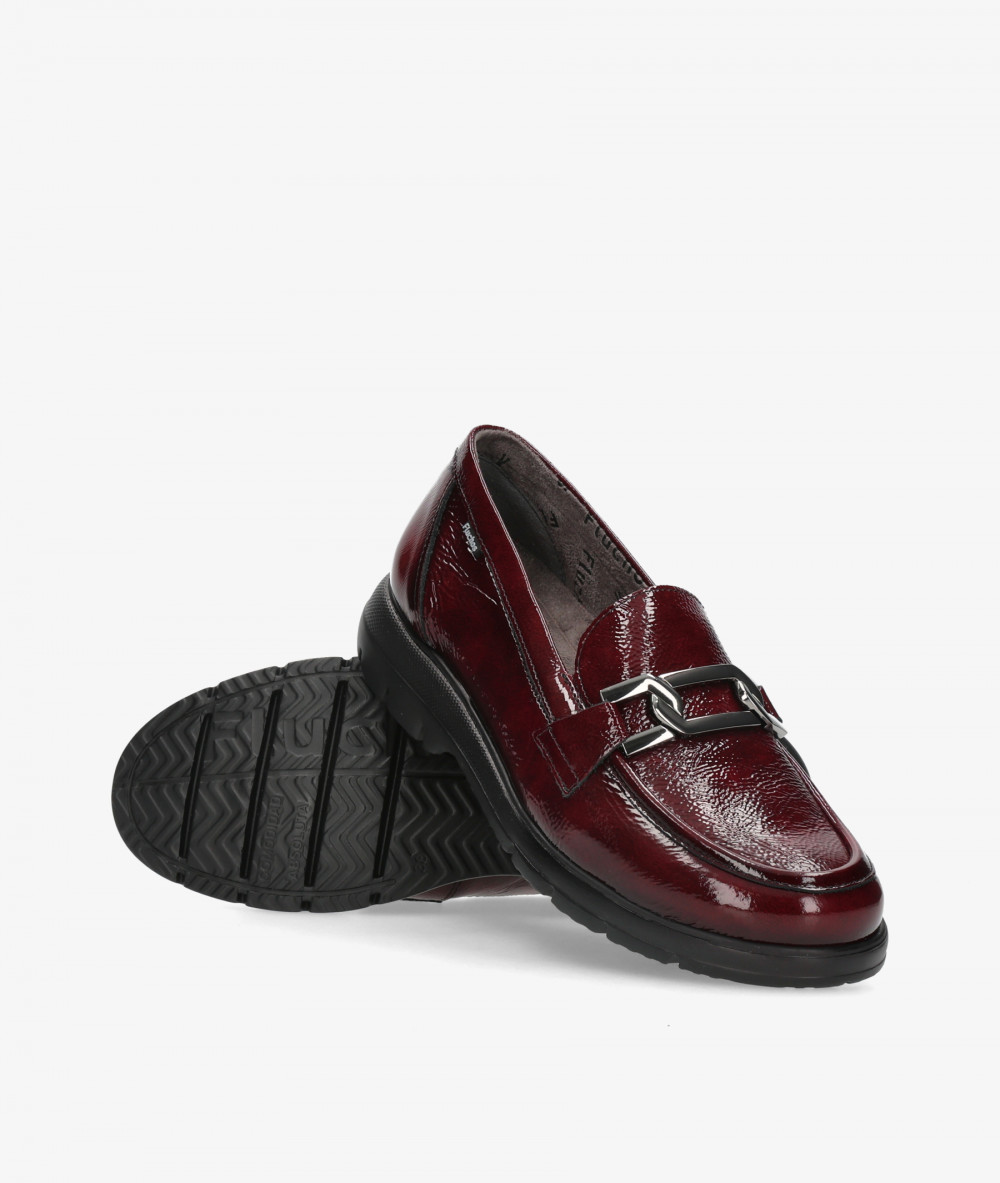 Fluchos Loafers F1794 in burgundy patent leather