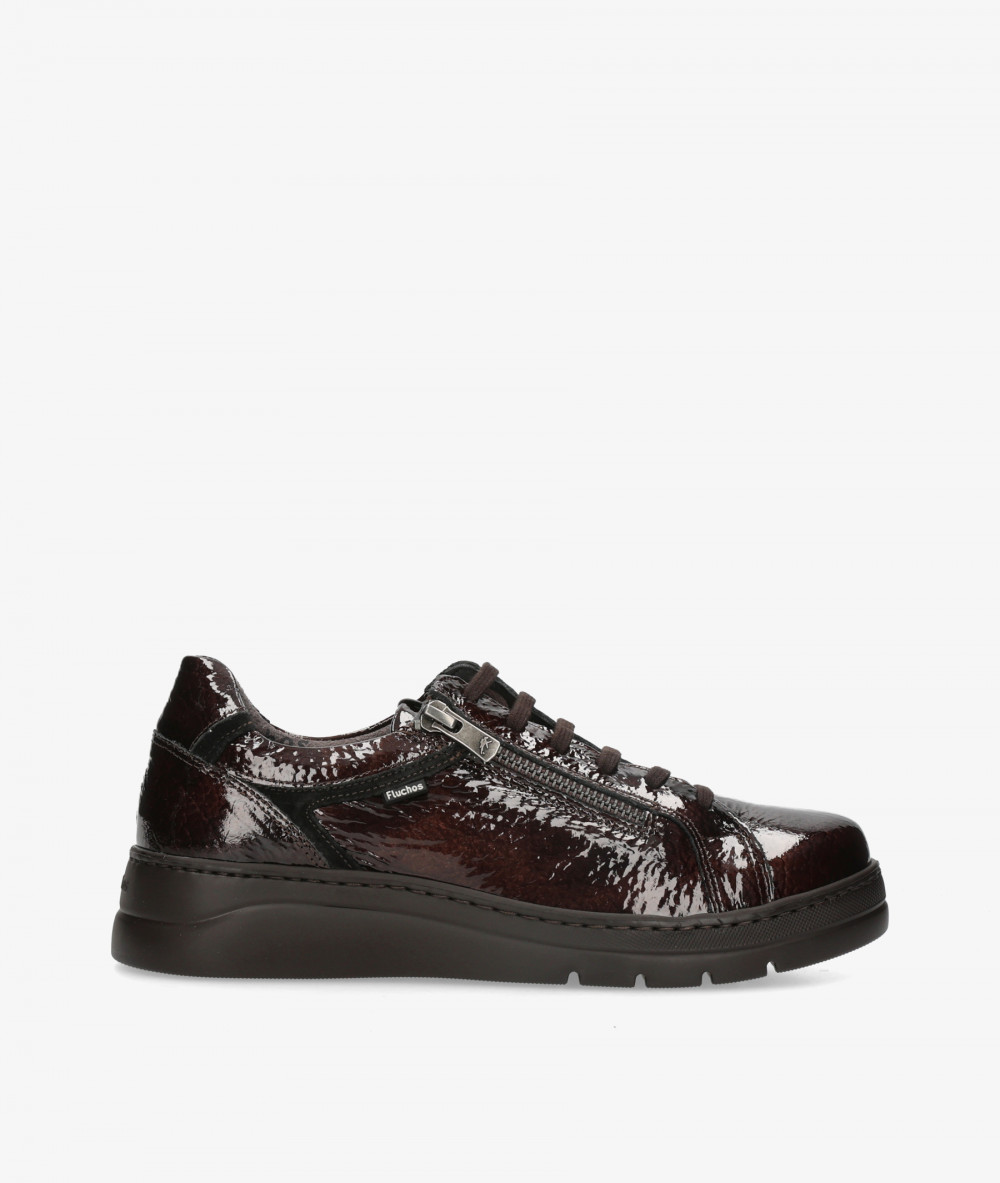 Fluchos Sneakers  F1666 in brown patent leather